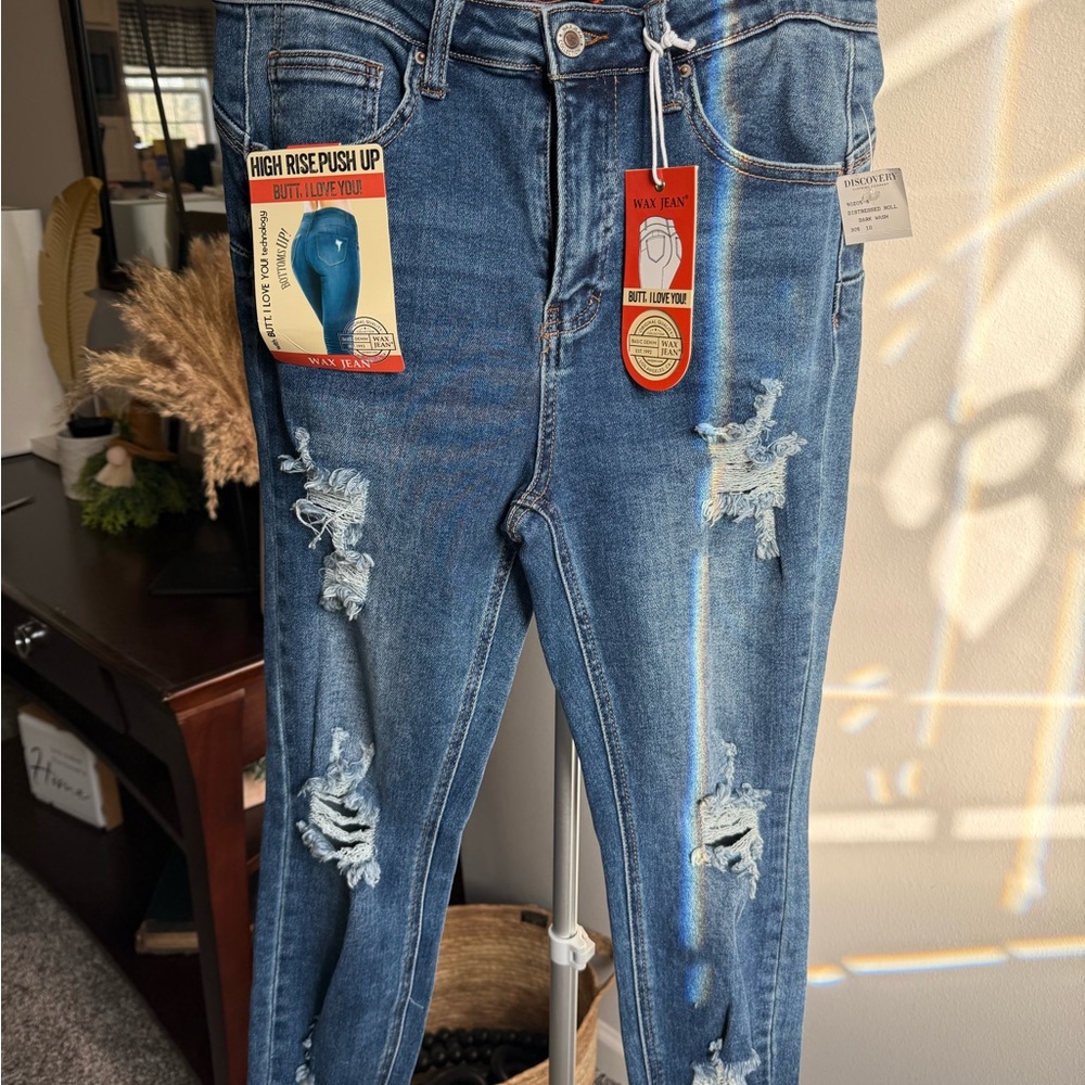 Wax Jean High Rise Distressed Denim Cropped Jeans. Size‎ 11/30